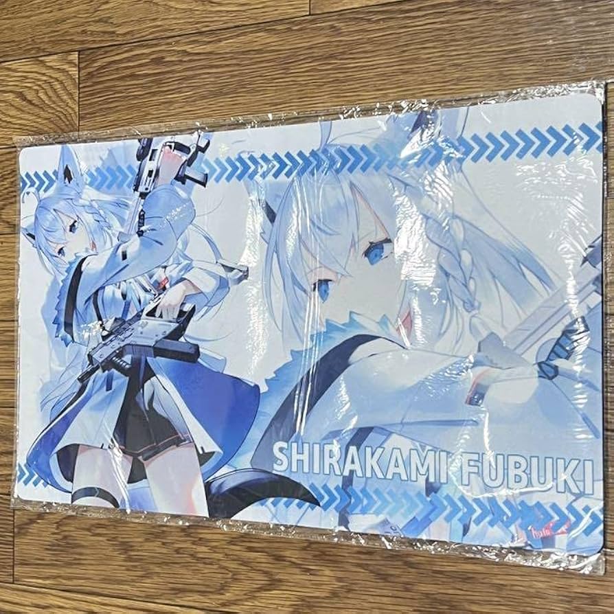 ホロライブ 白上フブキ フブキ 銃 ミッドナイトブルー プレイマット ホロライブ 白上フブキ フブキ 銃 ミッドナイトブルー プレイ